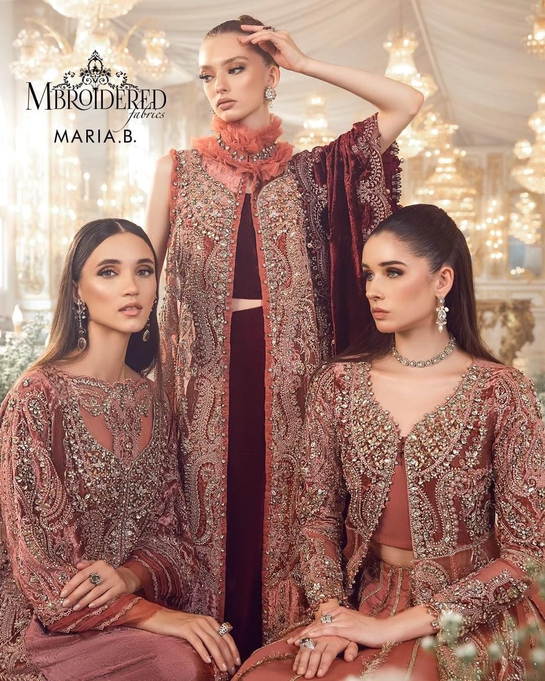 Salmon Pink BD pakistani fashion outfit in pink tones.
